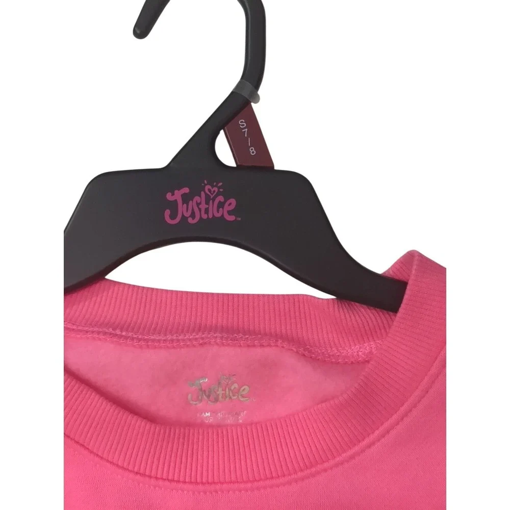 Nwt Justice‎ Girls Bubble Pink Fleece Sweatshirt Size S 